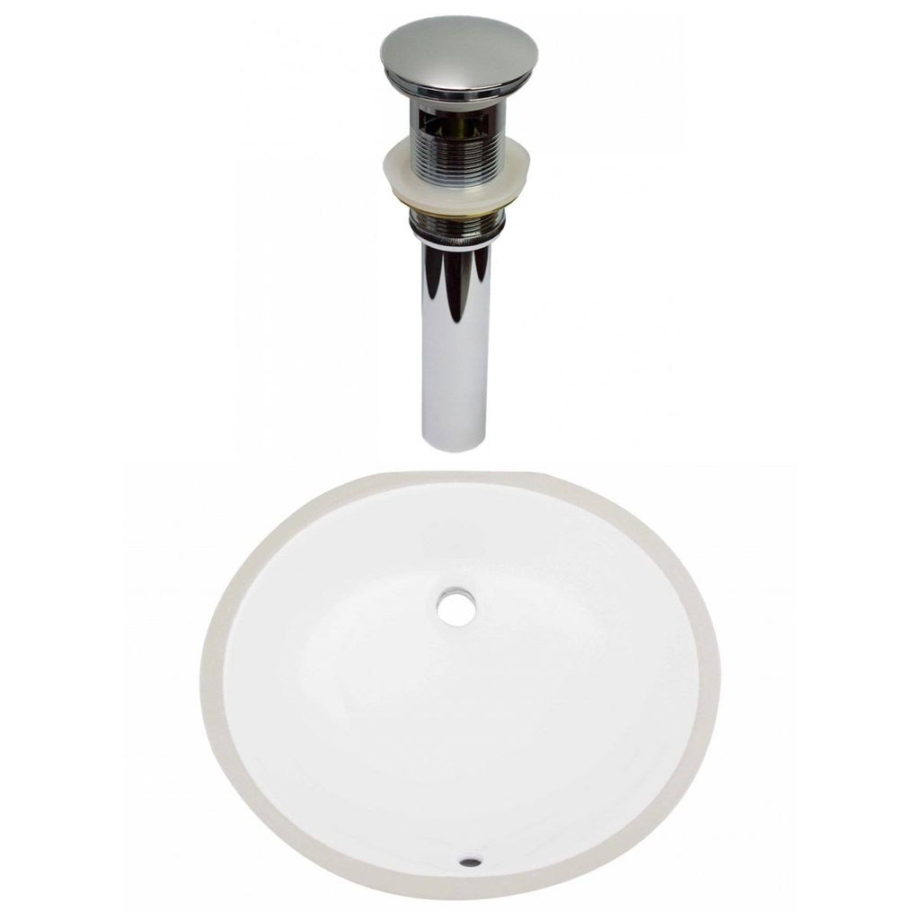 Oval Undermount Sink Set in White Q498176