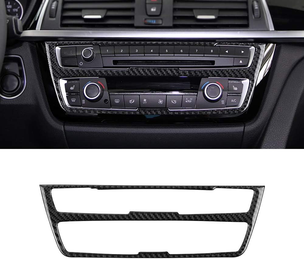 Carbon Fiber Center Console Trim Panel for BMW 3 4 Series GT F30 F32 F34 2013-2017 (Black Pack of 2) M38727