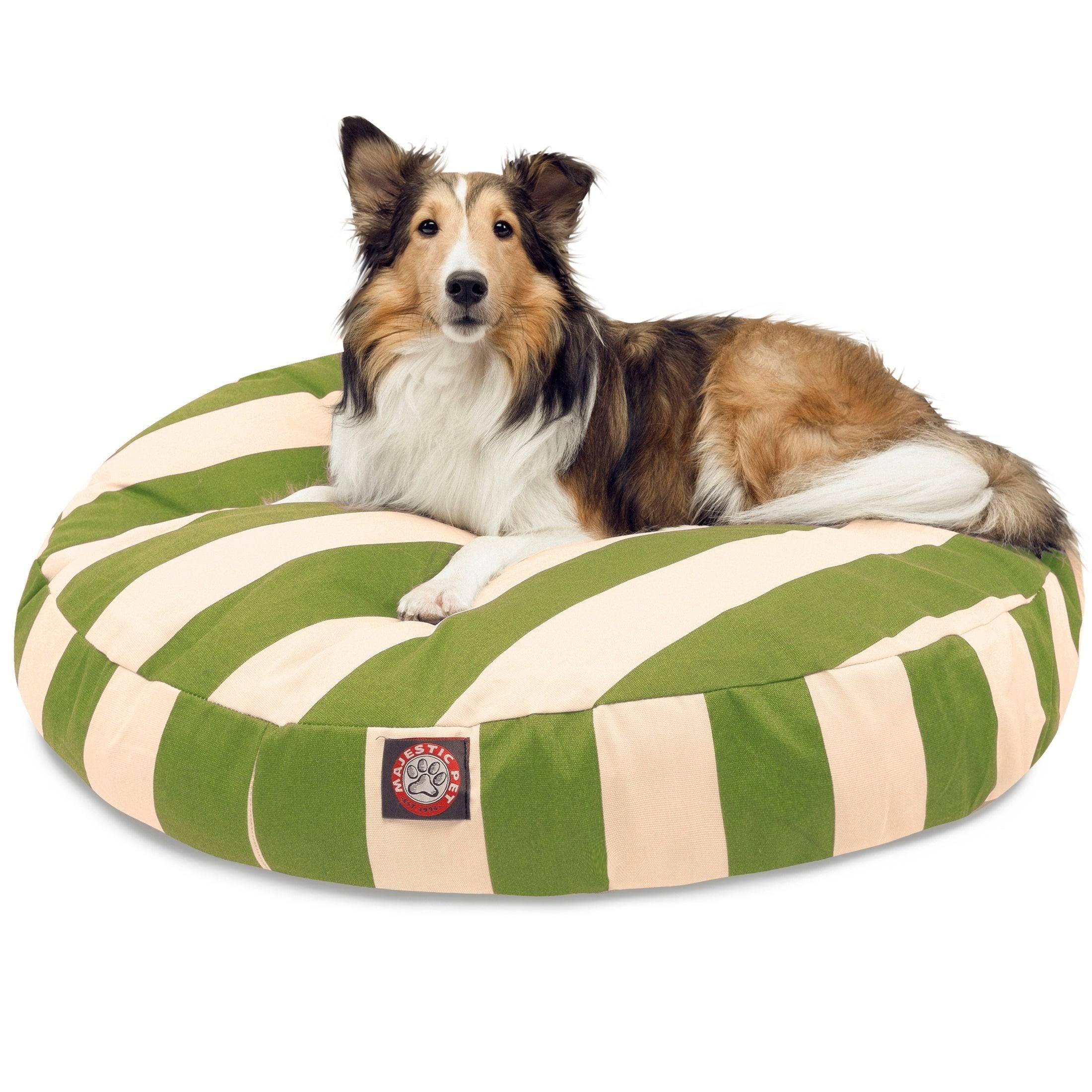 Sage Vertical Stripe Medium Round Pet Bed J156