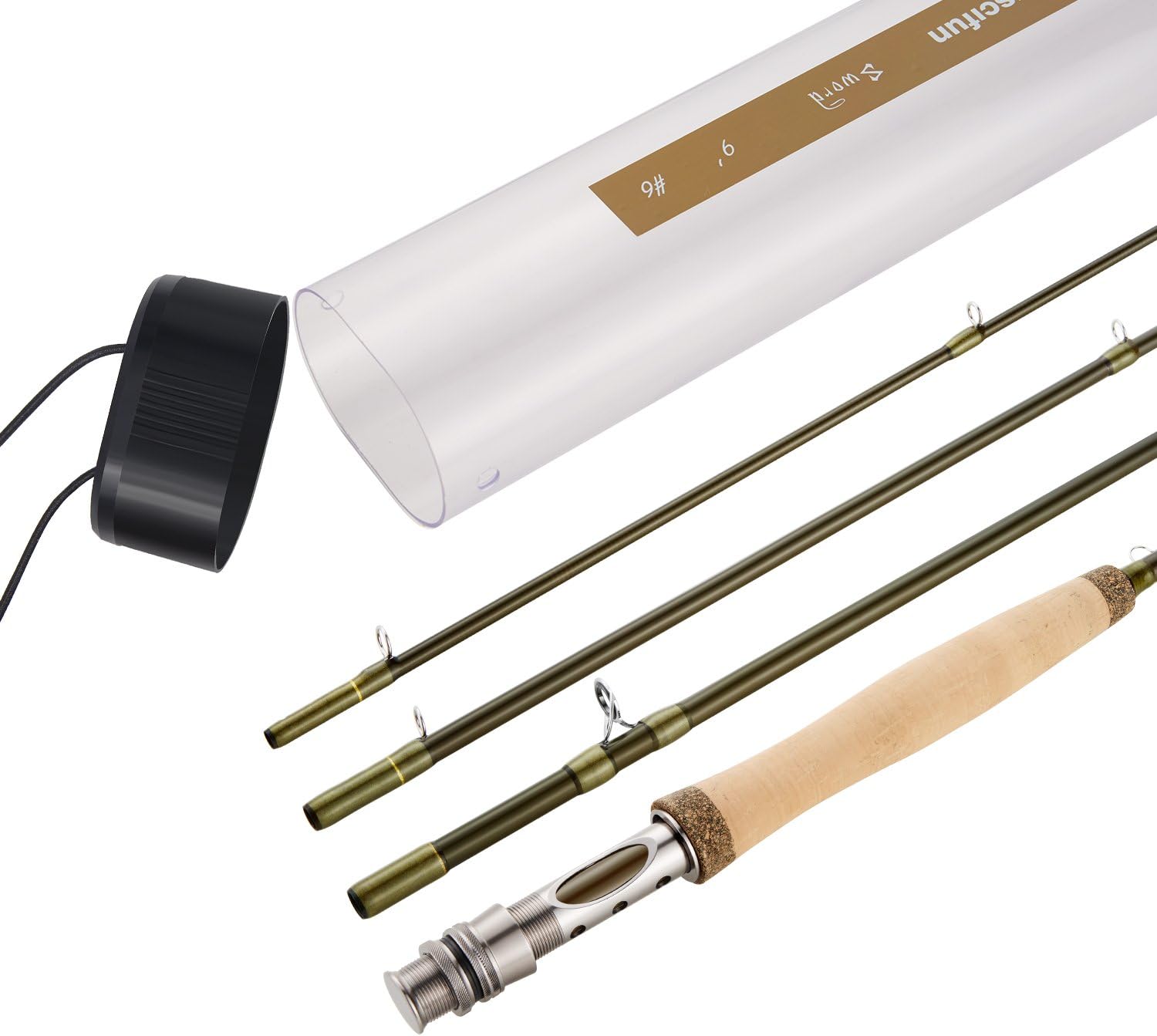 Fly Fishing Rod 4 Piece 9ft Graphite Carbon Fiber Rod Tube Y3174