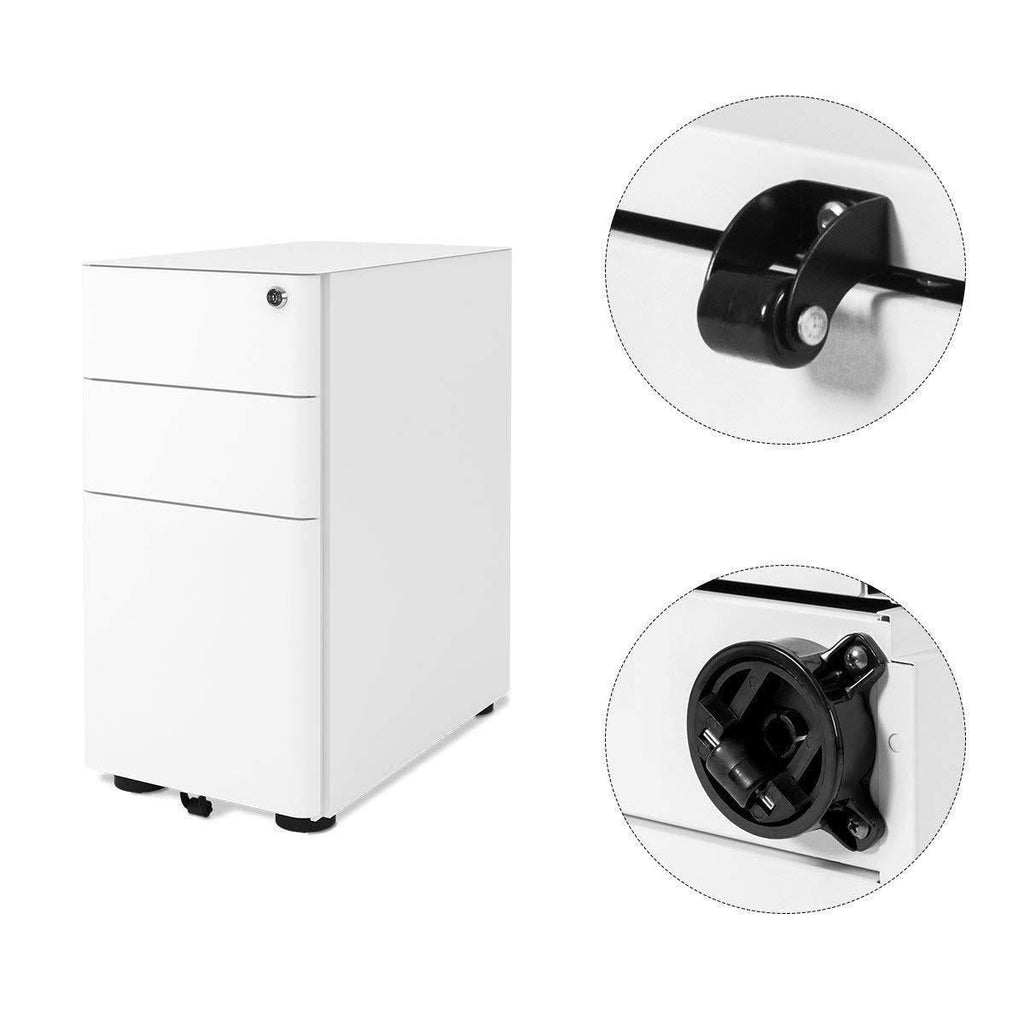White 3 Drawer Vertical File Cabinet F6159