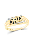 10kt Yellow Gold Mens Round Diamond Dad Father Ring G944