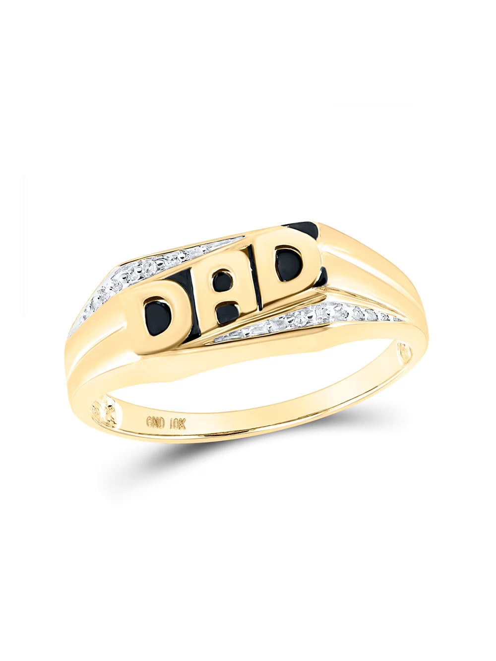10kt Yellow Gold Mens Round Diamond Dad Father Ring G944