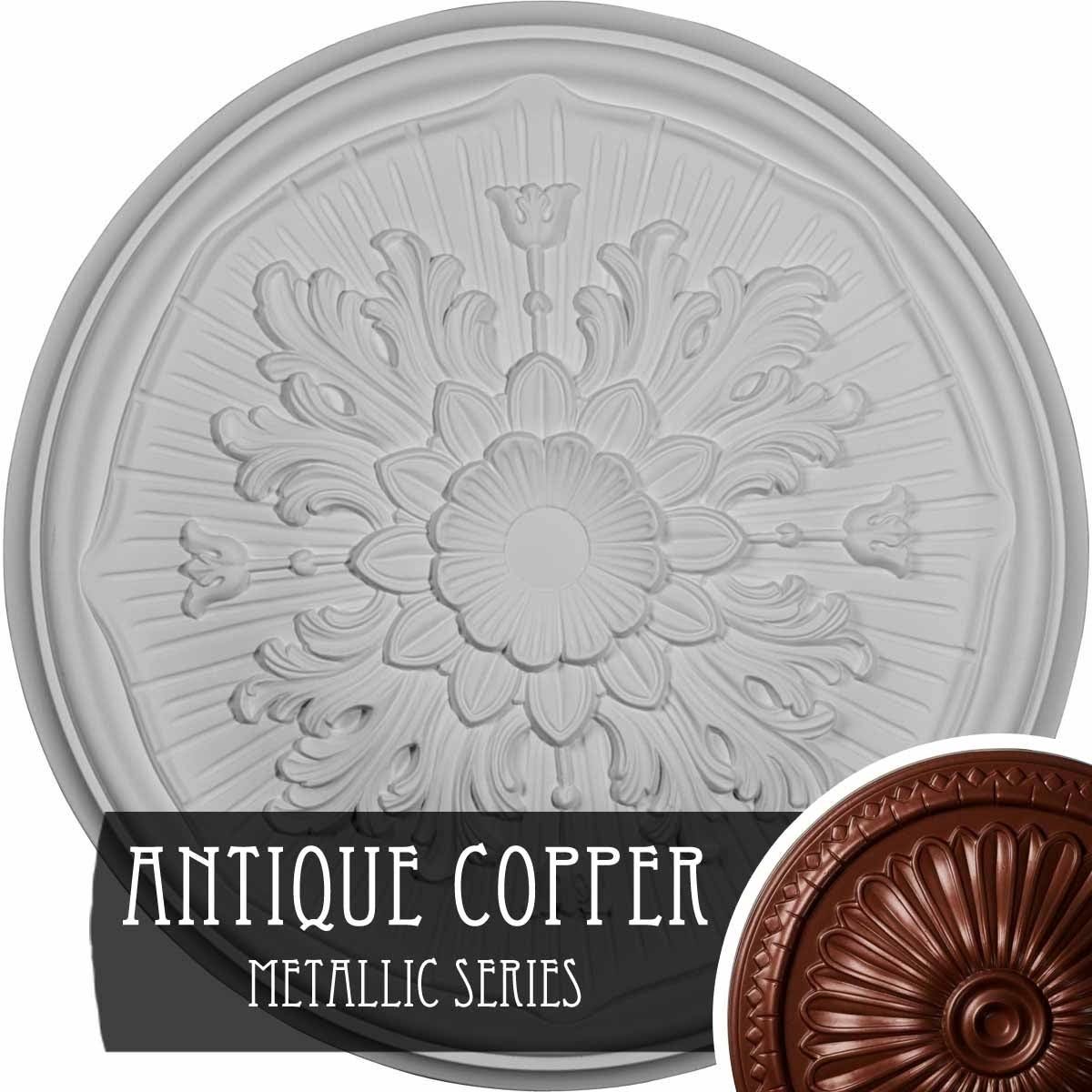 Silver Hand-Painted Ceiling Medallion N55452