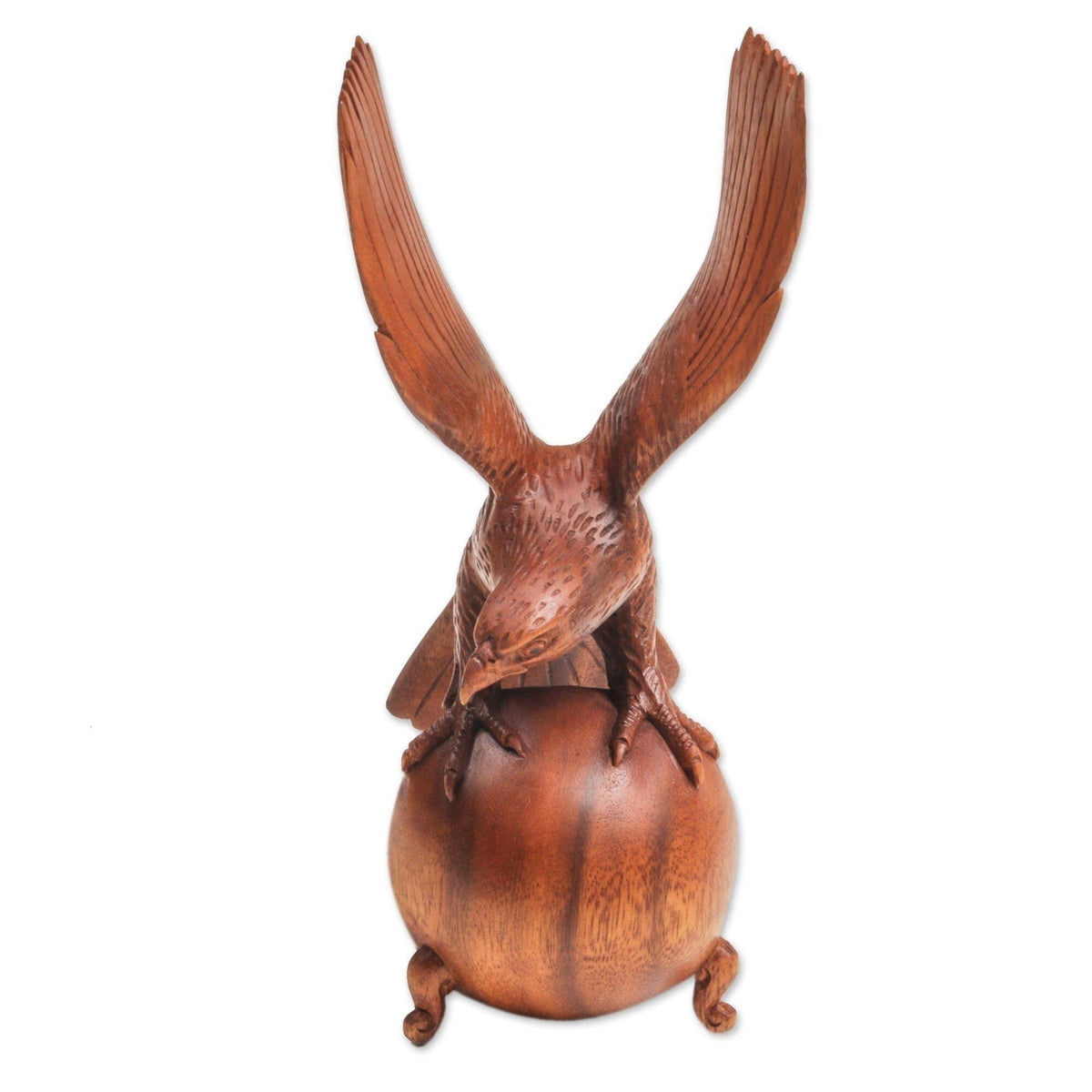 Brown Wood Eagle Sculpture L512278