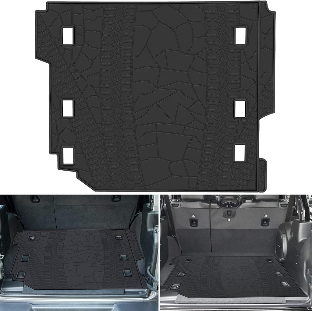 Black Heavy Duty Rubber Trunk Cargo Liner Mat for Jeep Wrangler 4-Door G4474