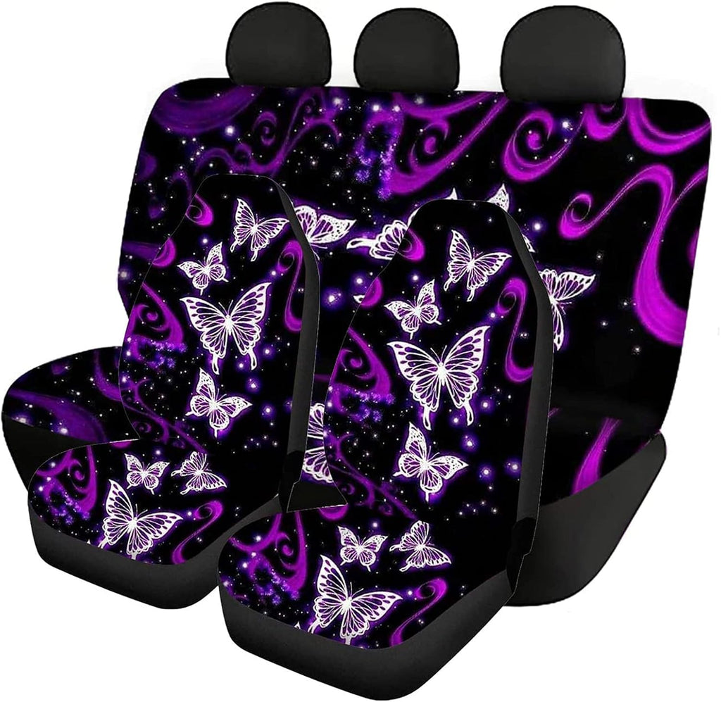 Black and White Cow Print Car Seat Cover 4piece Z1825