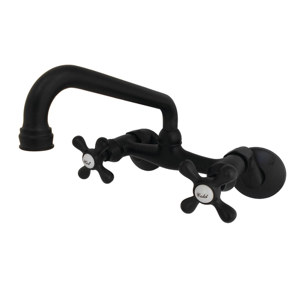 Polished Nickel Two Handle Wall Mount Kitchen Faucet I5011