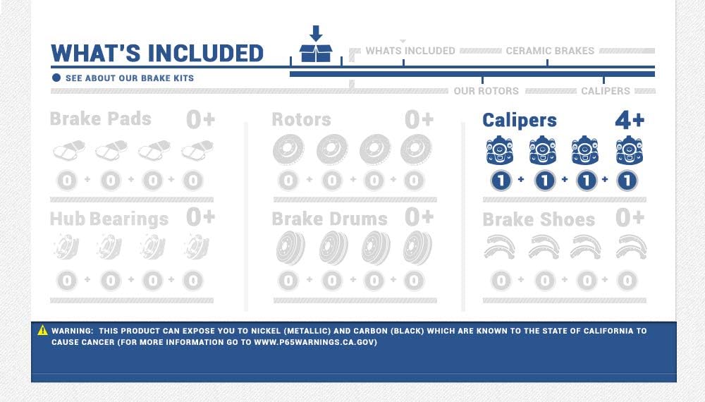 Front and Rear Semi-Loaded Caliper Assembly Set Kit P888782