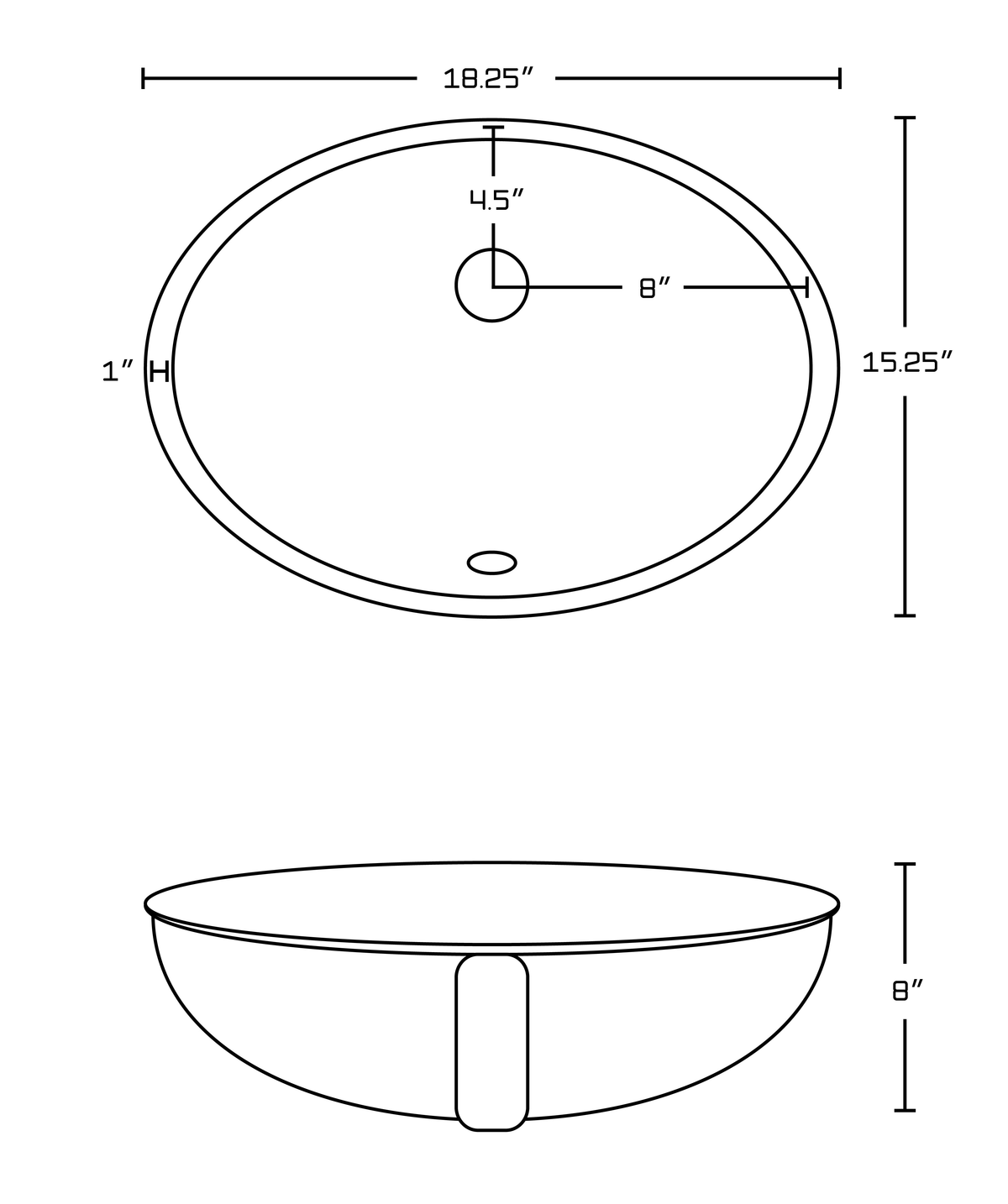 White Oval Undermount Sink Set M260327