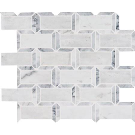 Polished Marble Mesh-Mounted Mosaic Tile L593