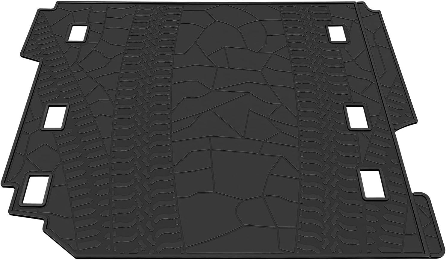 Black Heavy Duty Rubber Trunk Cargo Liner Mat for Jeep Wrangler 4-Door G4474