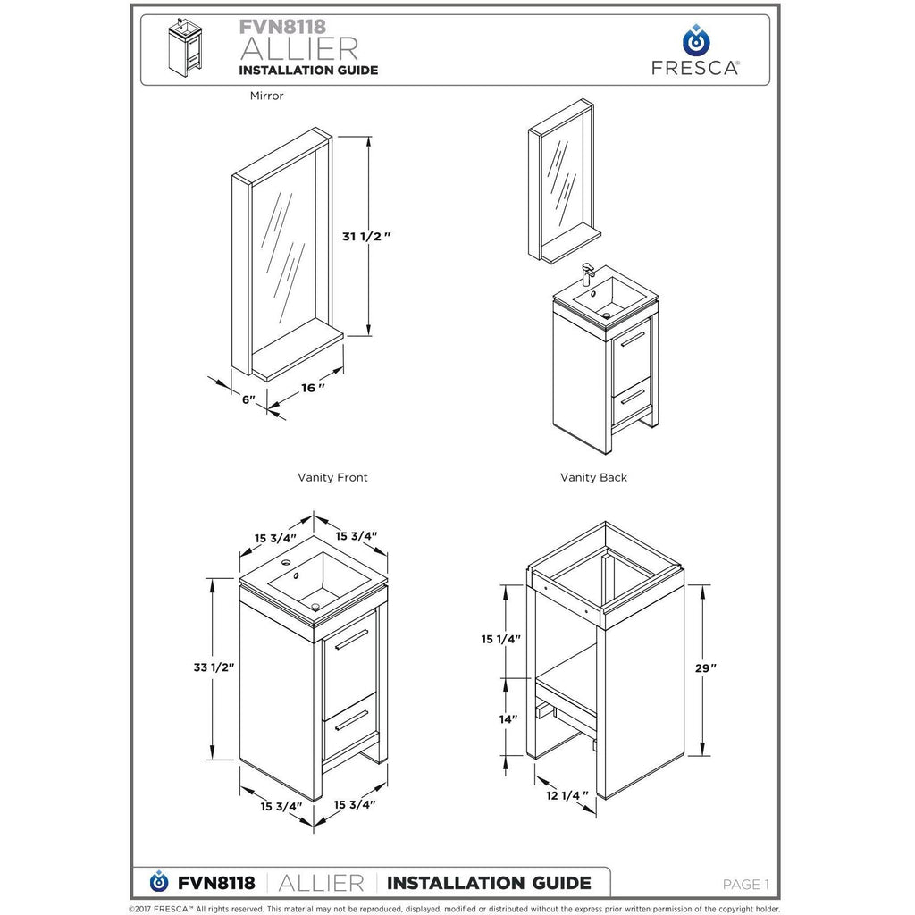 White Modern Bathroom Cabinet G6567