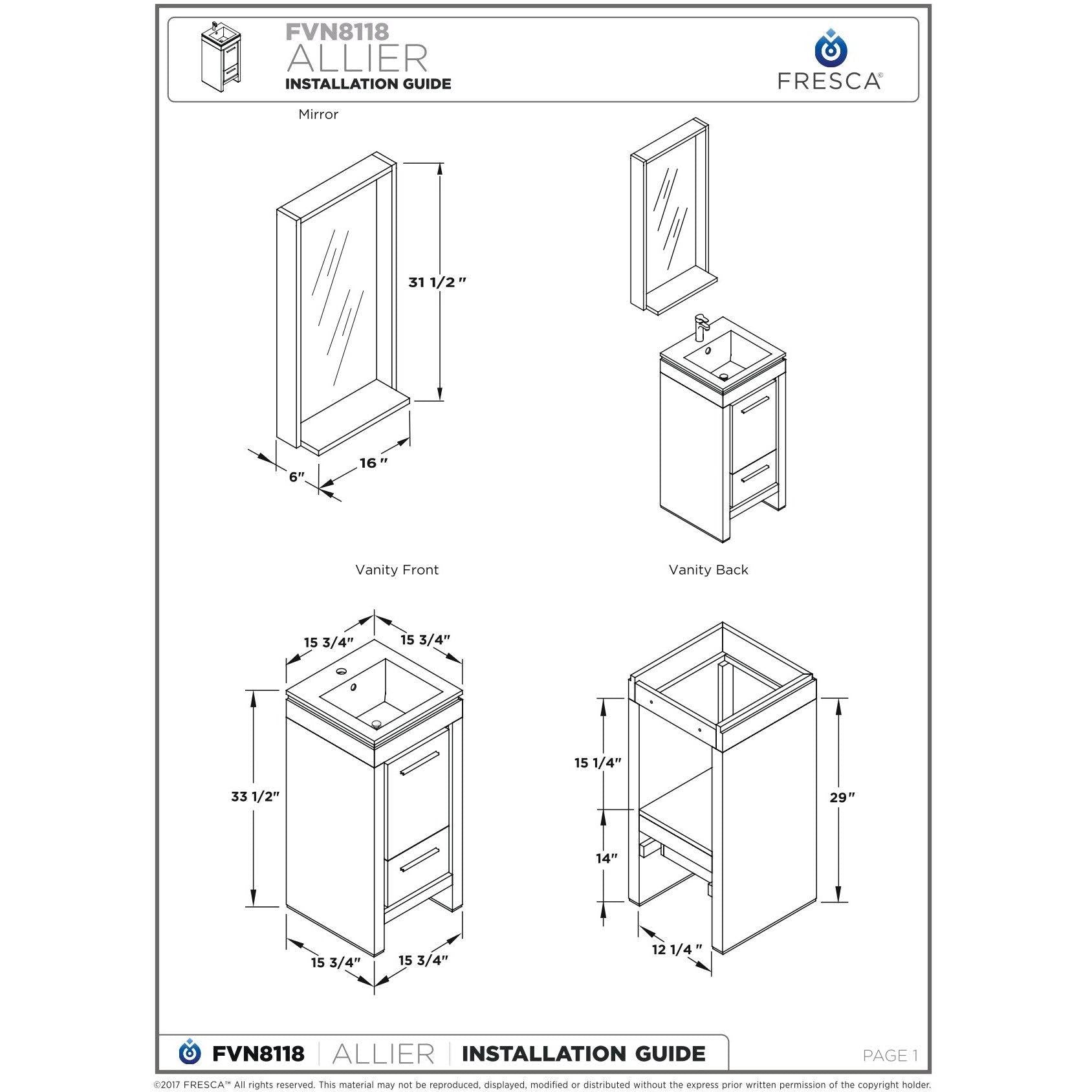 White Modern Bathroom Cabinet G6567