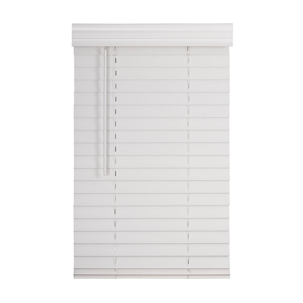 White Faux Wood Blind I95228