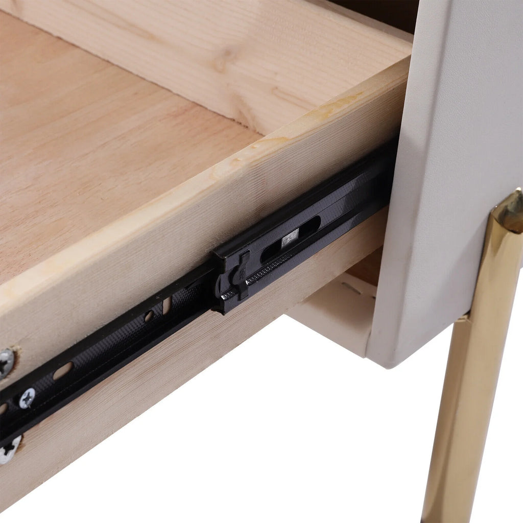 White 2 Drawer Wood End Table I521582