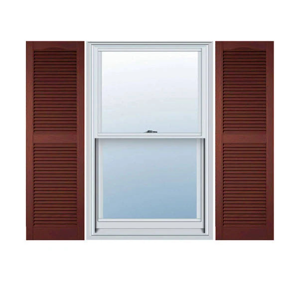 14 1/2 inch x 42 inch Vinyl Open Louver Shutters Per Pair T3363