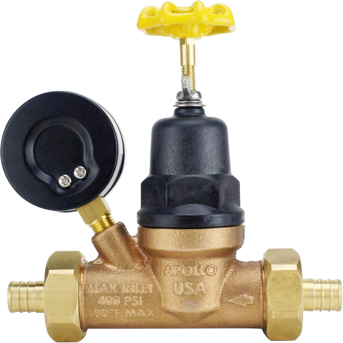 Water Pressure Regulator with Gauge, Bronze, Pack of 2 U6730