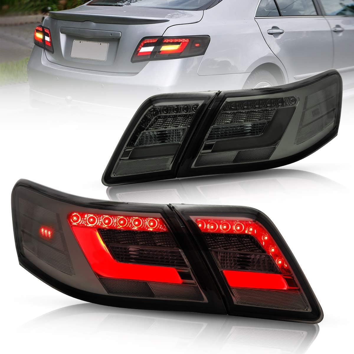 Red Smoke LED Tail Lights for Toyota Camry 2007-2011 K4377