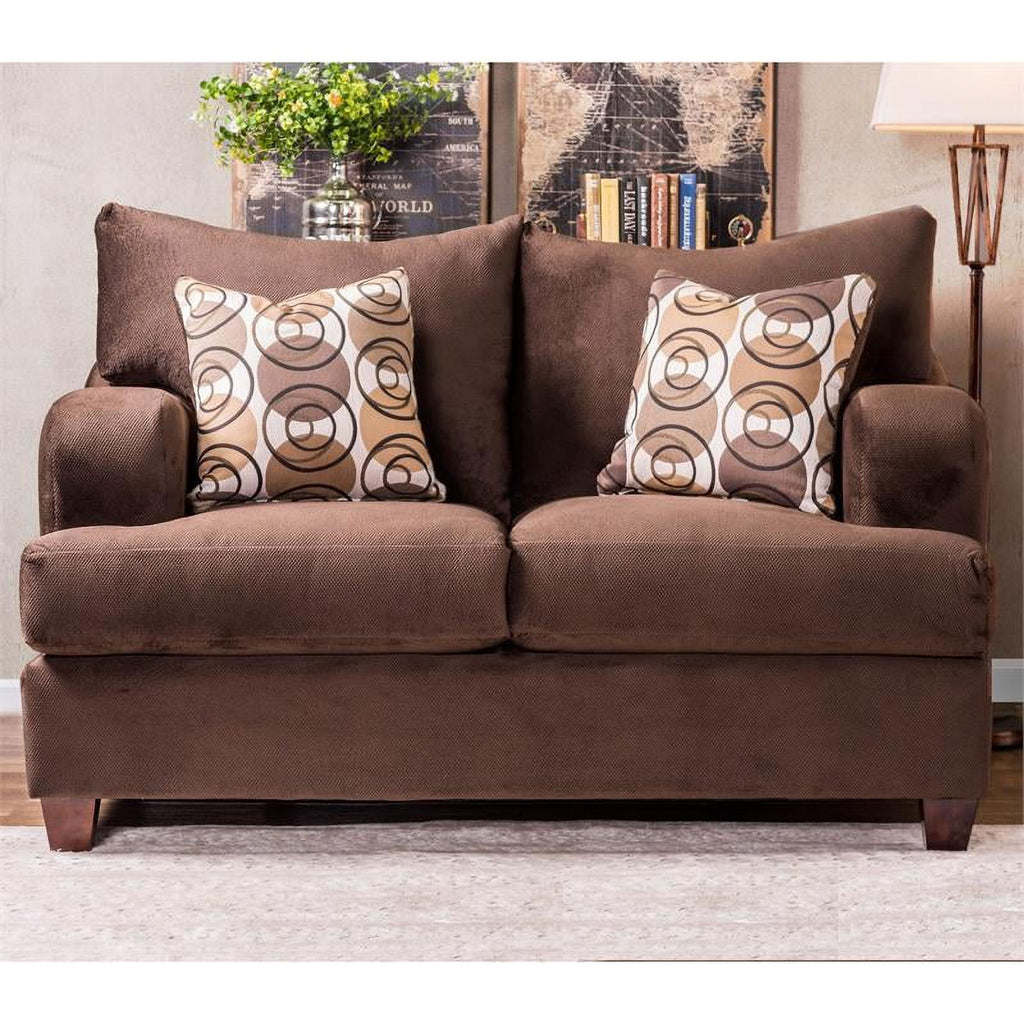 Chocolate Fabric 2-Piece Sofa Set O30549