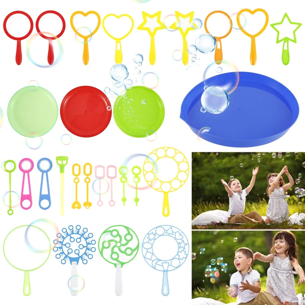 28Pcs Bubble Wands Set Soap Bubble Maker Sticks Tool Set Green O700