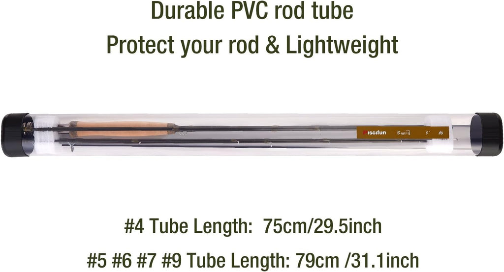 Fly Fishing Rod 4 Piece 9ft Graphite Carbon Fiber Rod Tube Y3174