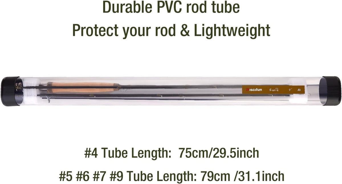 Fly Fishing Rod 4 Piece 9ft Graphite Carbon Fiber Rod Tube Y3174