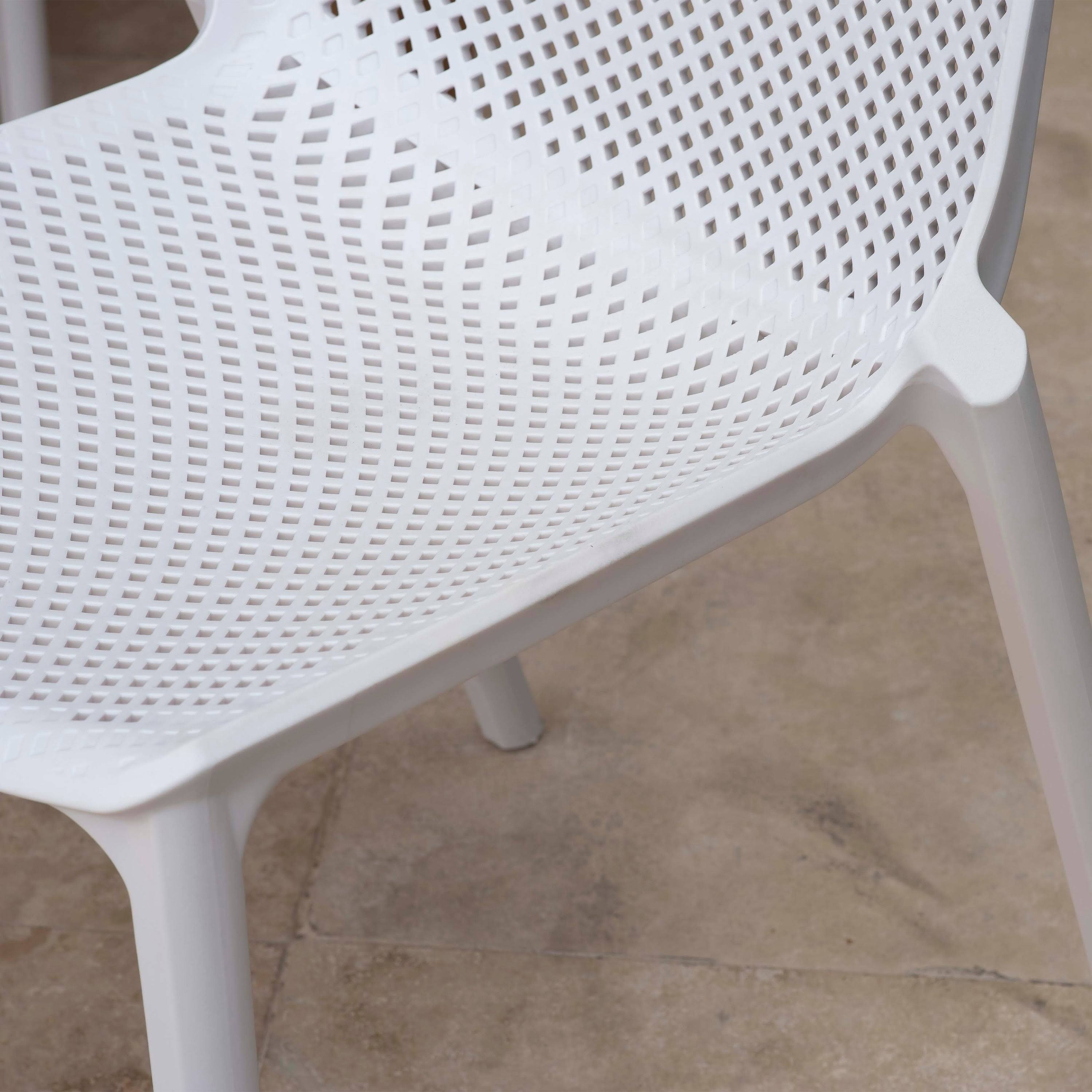 3 Piece White Round Folding Table Patio Dining Set J285