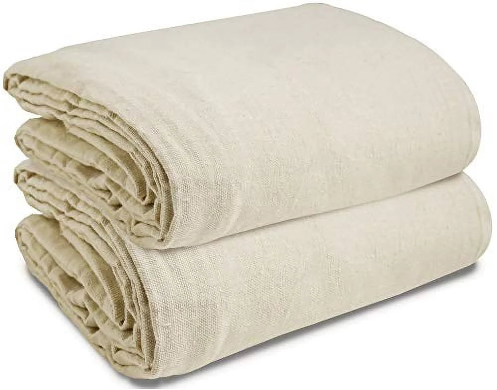 Cotton Canvas Paint Drop Cloth, 4 x 15 feet, Pack of 2, Double Stitched Edges U3647