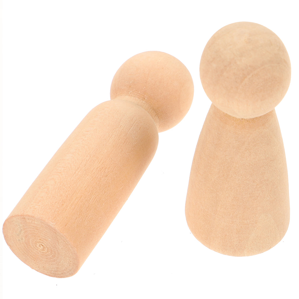 Natural Unpainted Wood Dad Peg Doll Z11764