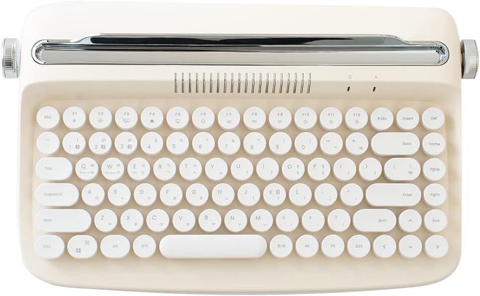 Baby Pink Wireless Bluetooth Typewriter Keyboard Pack of 2 M6772