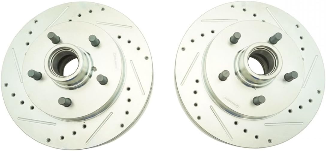 Metallic Brake Pad & Drilled Slotted Coated Rotors B5260