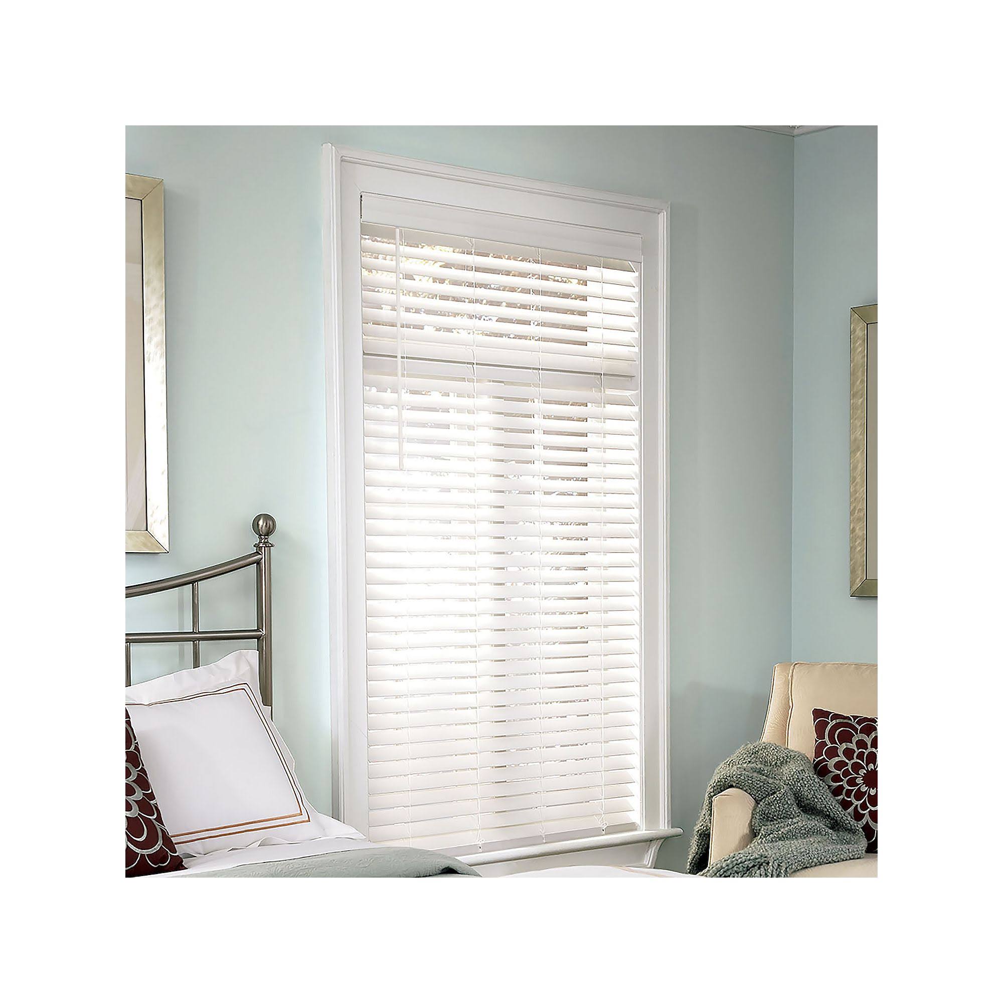 White 2x22 Faux Wood Cordless Blind J359808