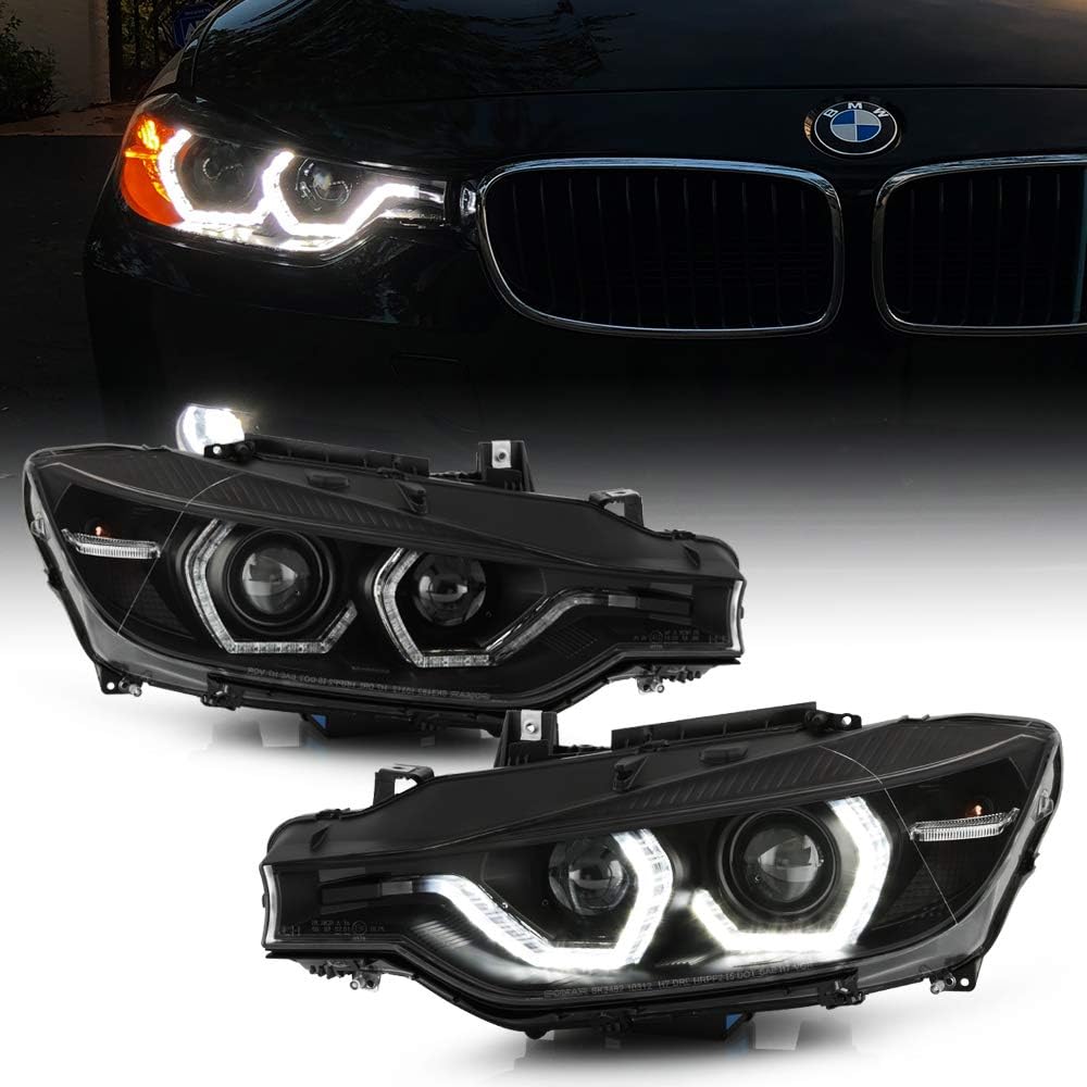 Black Housing LED Projector Headlights Assembly Set X339