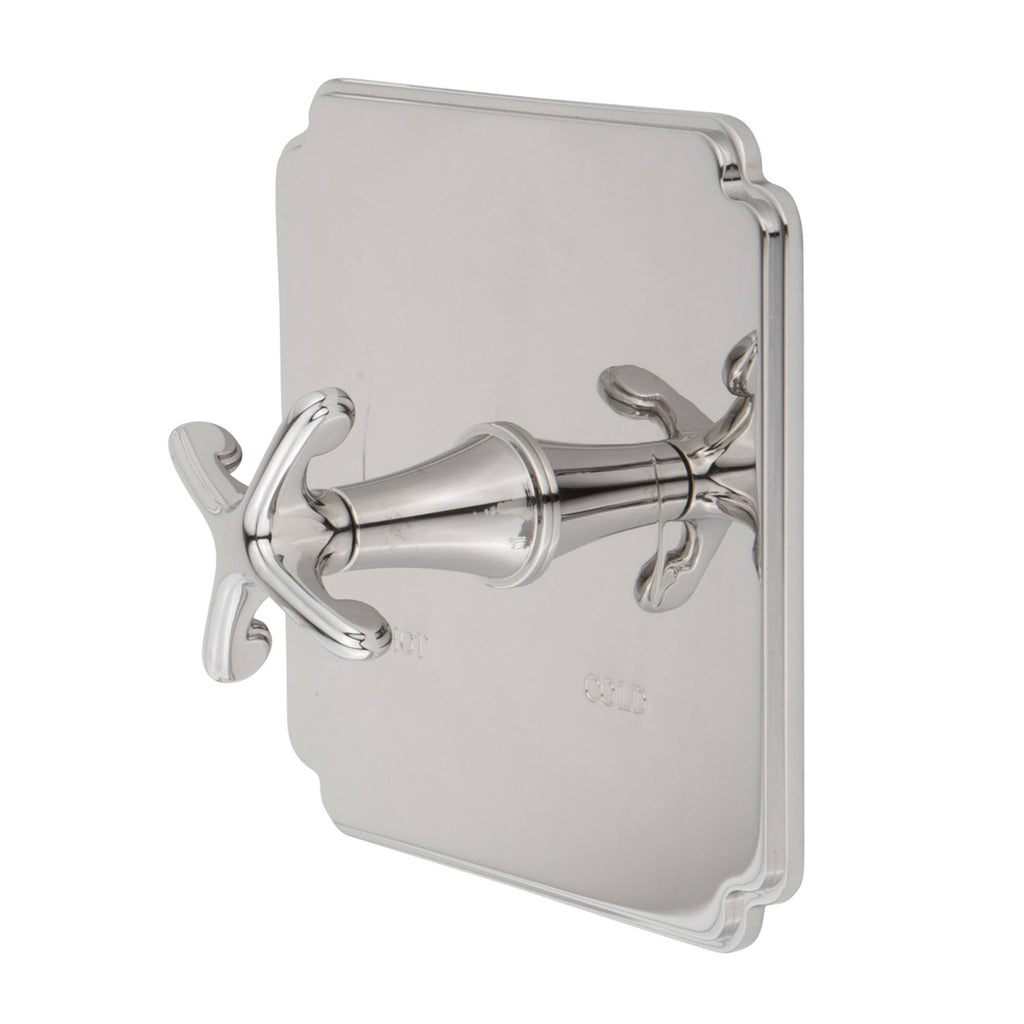 Uncoated Polished Brass Shower Trim Plate with Lever Handle A6444
