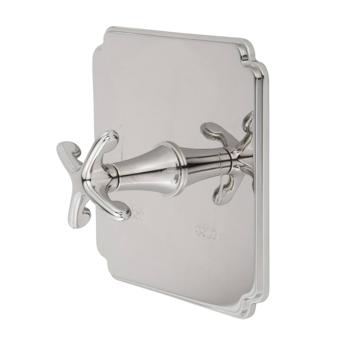 Uncoated Polished Brass Shower Trim Plate with Lever Handle A6444
