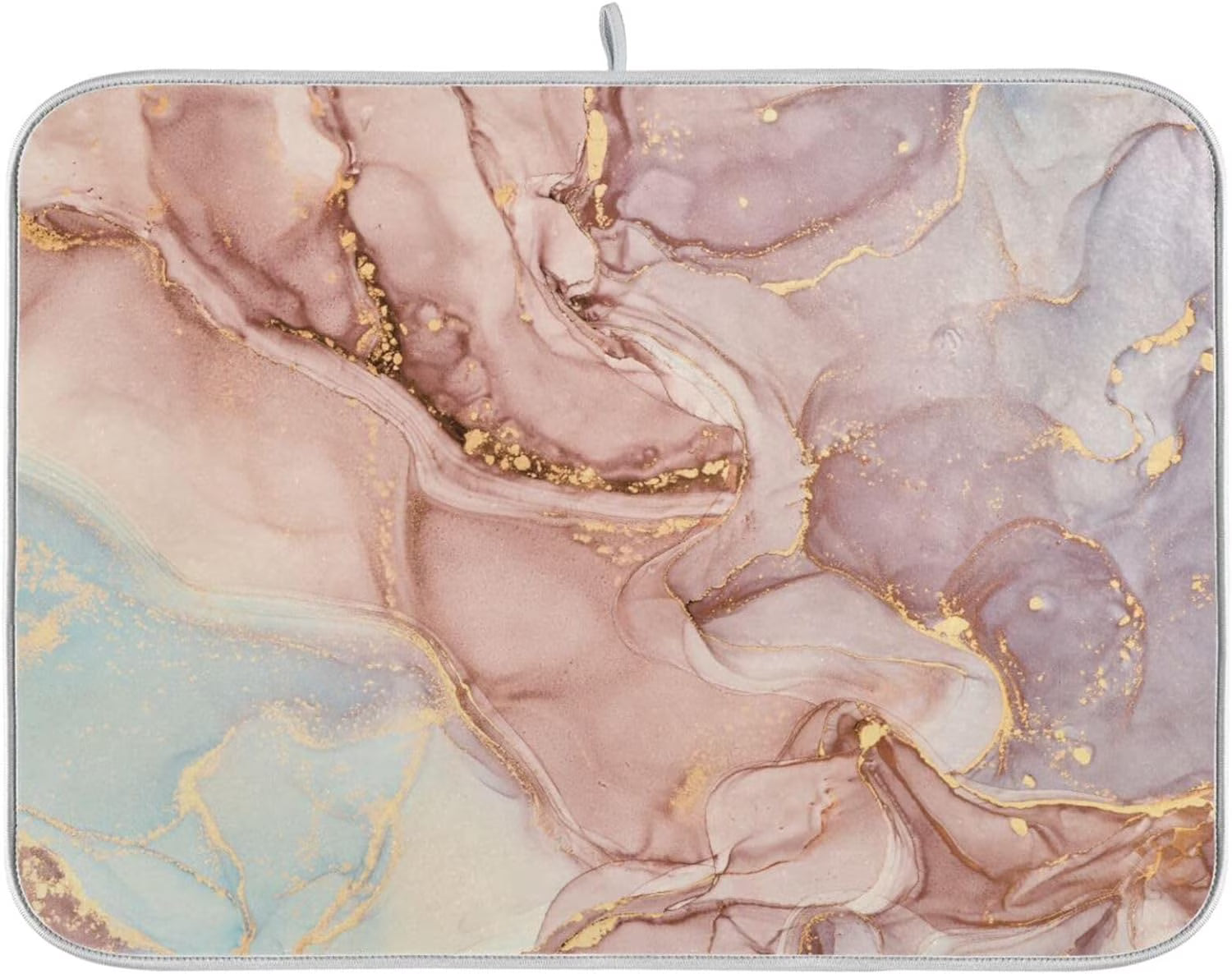 Gold Pink Marble Texture Dish Drying Mat 16x18Inch Q39245