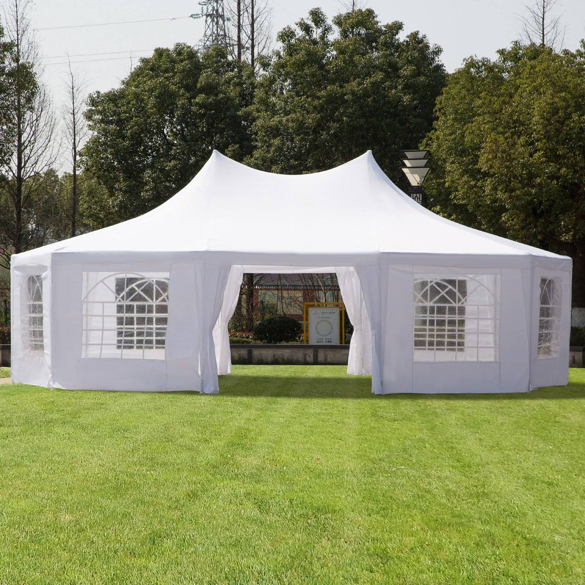 White 10-Wall Gazebo Canopy Tent I95738