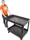 Extra Large Heavy Duty 2 Shelf Rolling Utility Cart A899082