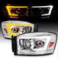 Chrome LED Tube Replacement Headlights for Ram Truck 1500 2500 3500 N177330