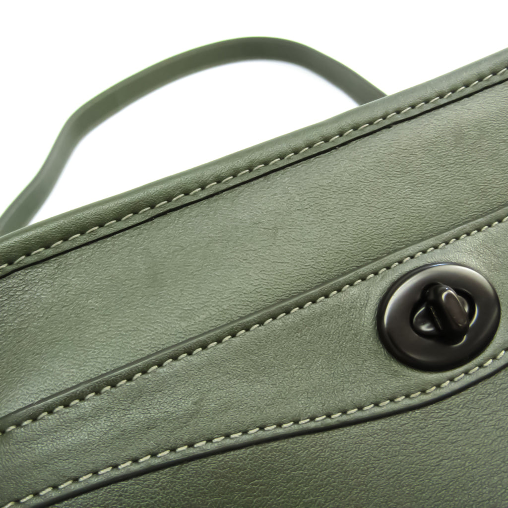 Leather Shoulder Bag Khaki V17394