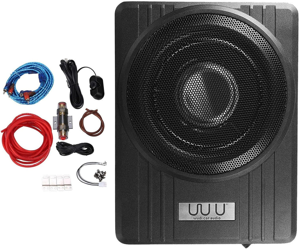 Under Seat Car Active Sub Woofer Black Slim Aluminium Alloy Speaker 12V 600W V92339