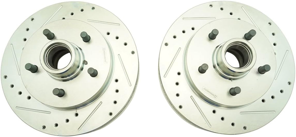 Metallic Brake Pad & Drilled Slotted Coated Rotors B5260