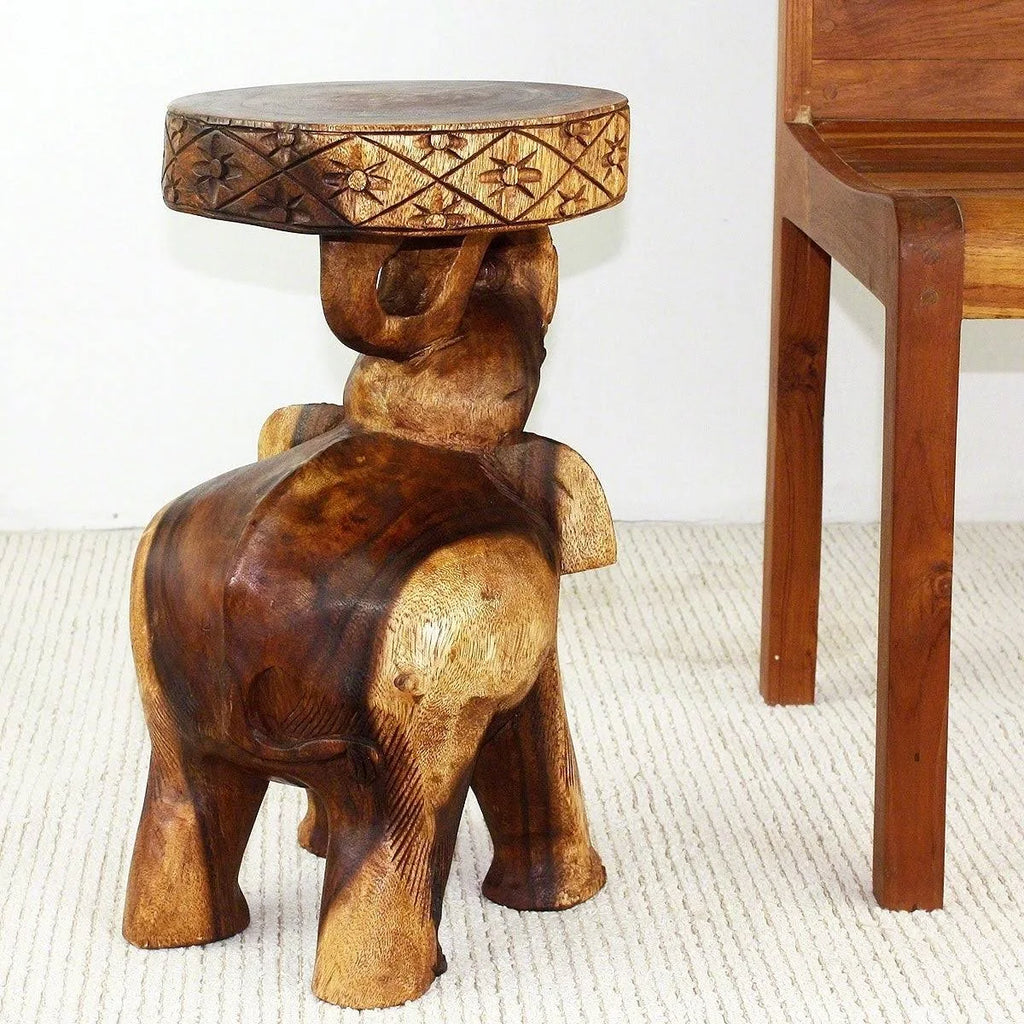 Walnut Oil Wood Elephant Stool G233