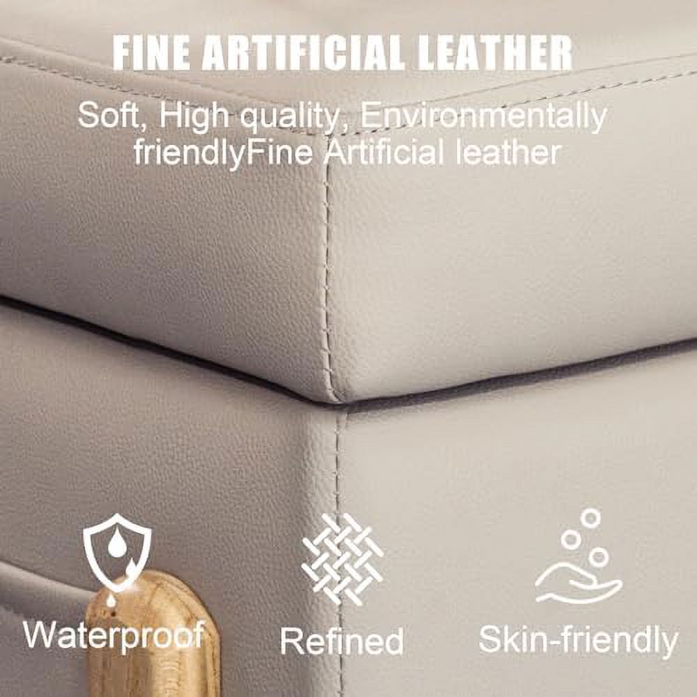 Square Faux Leather Ottoman with Lift Top B72084