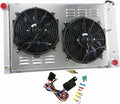 3 Row Aluminum Radiator with Fan Shroud and Thermostat Kit, 32 Overall Width X607