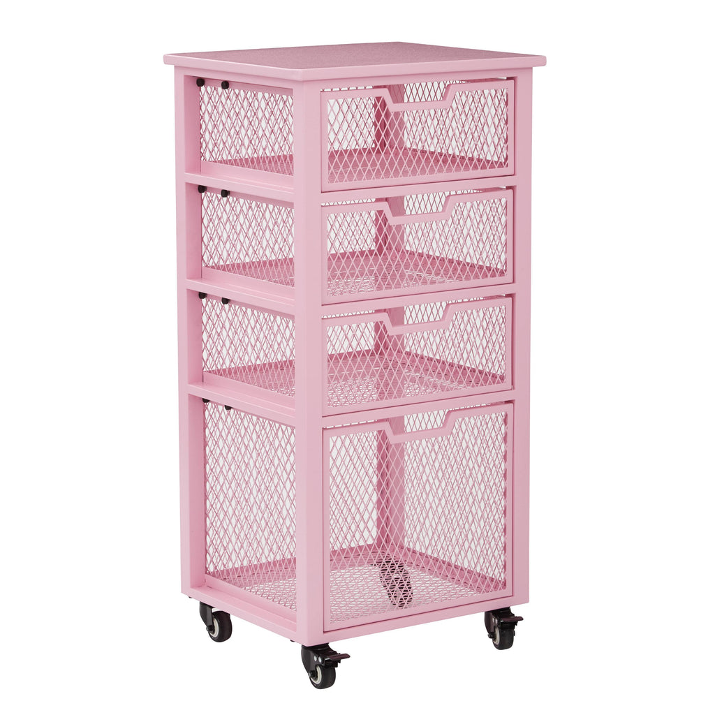 White 4 Drawer Rolling Cart F38233