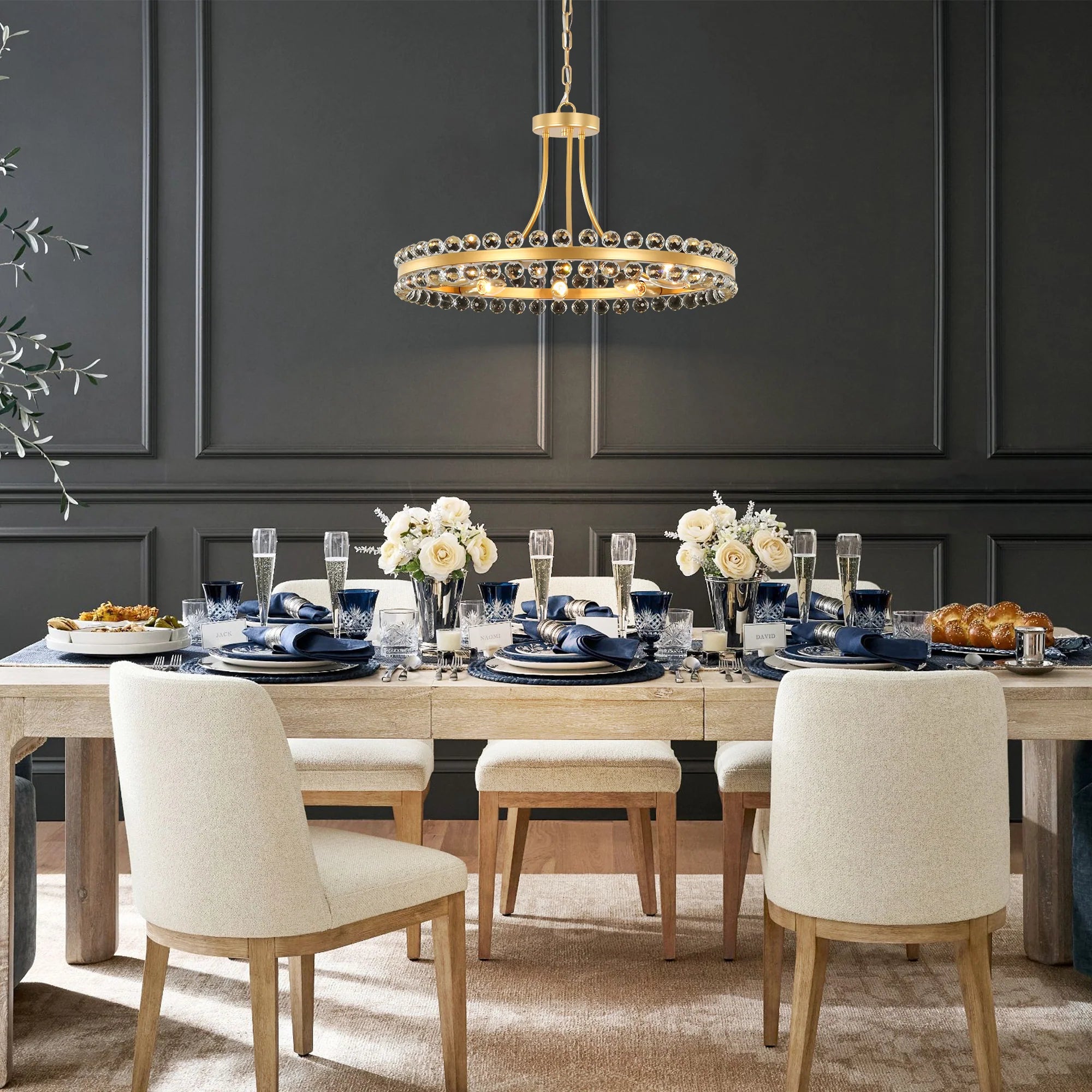 9-Light Dimmable Crystal Chandelier U45643