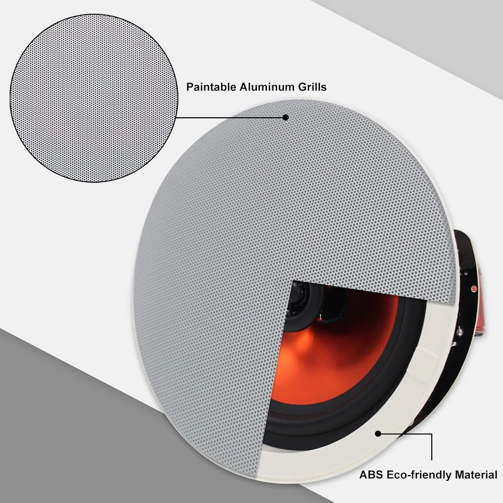 6.5” Flush Mount 2-Way Bluetooth Speakers, 300 Watts Max Power, Pack of 2 G8146