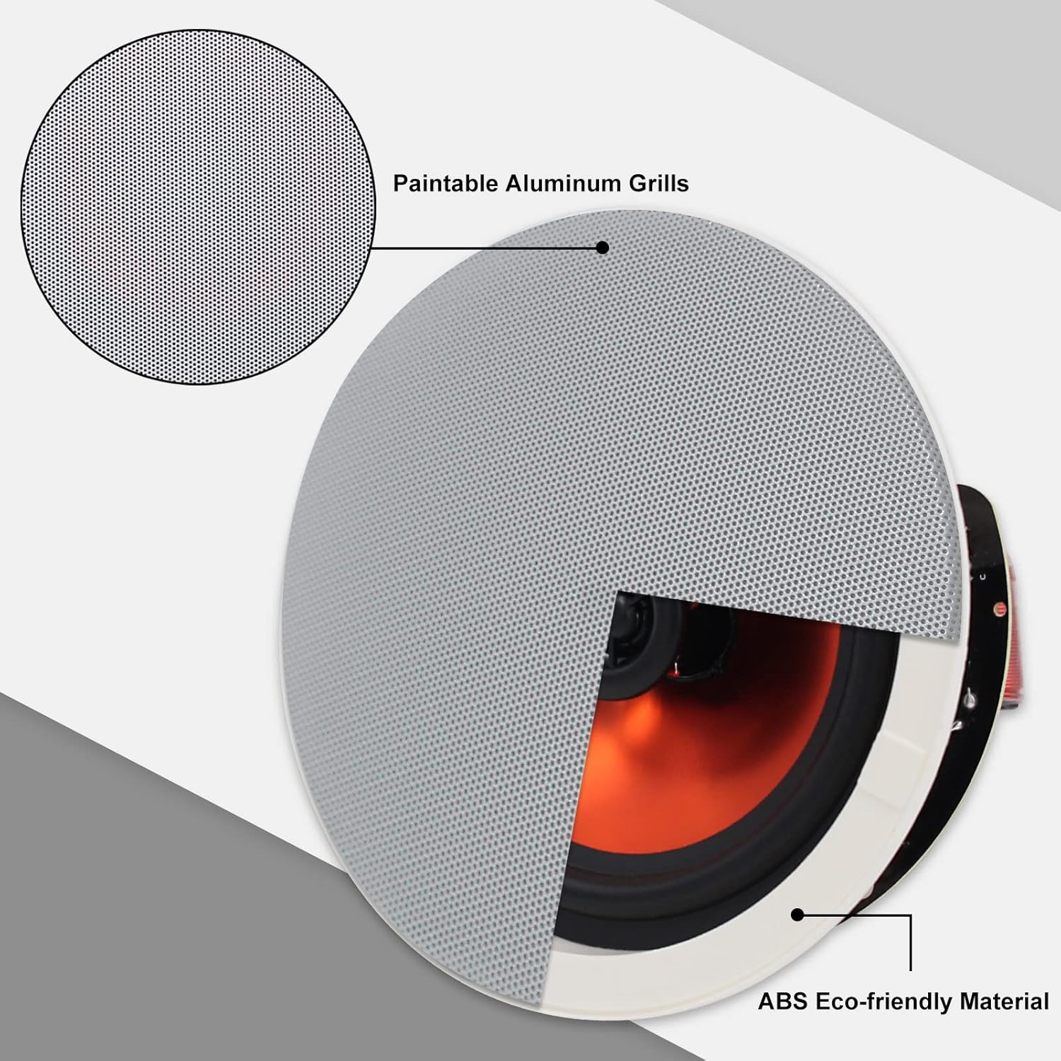 6.5” Flush Mount 2-Way Bluetooth Speakers, 300 Watts Max Power, Pack of 2 G8146